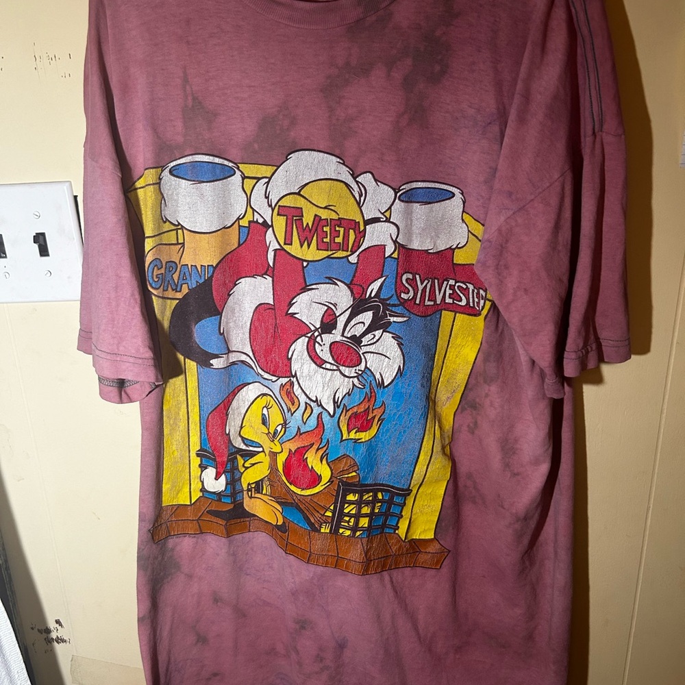 Vintage Warner Bros. Pink and Yellow Tweety and Sylvester Tee